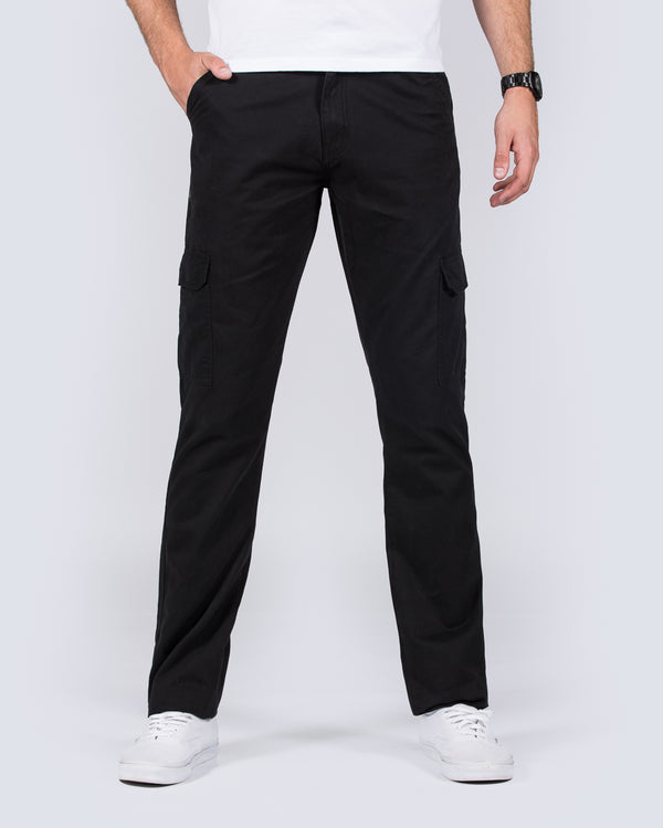 2t Dylan Slim Fit Tall Cargo Trousers (black)