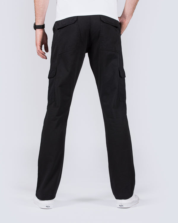 2t Dylan Slim Fit Tall Cargo Trousers (black)