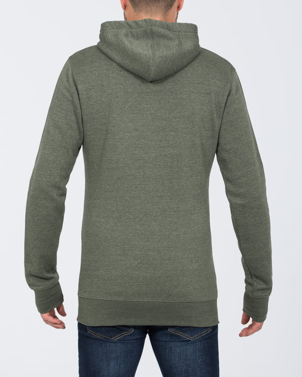 2t Pullover Tall Quarter Button Hoodie (khaki marl)