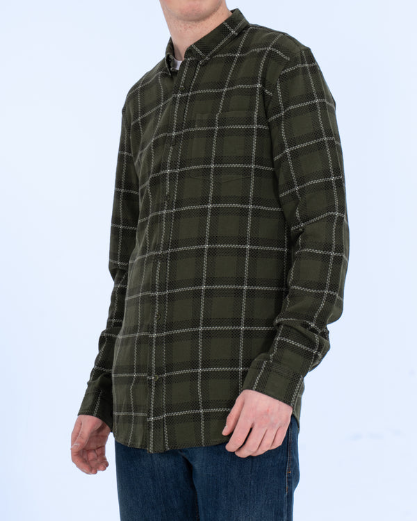 2t Jackson Extra Tall Oxford Shirt (dark green check)