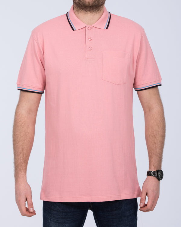 2t Tall Regular Fit Tipped Polo Shirt (pink)