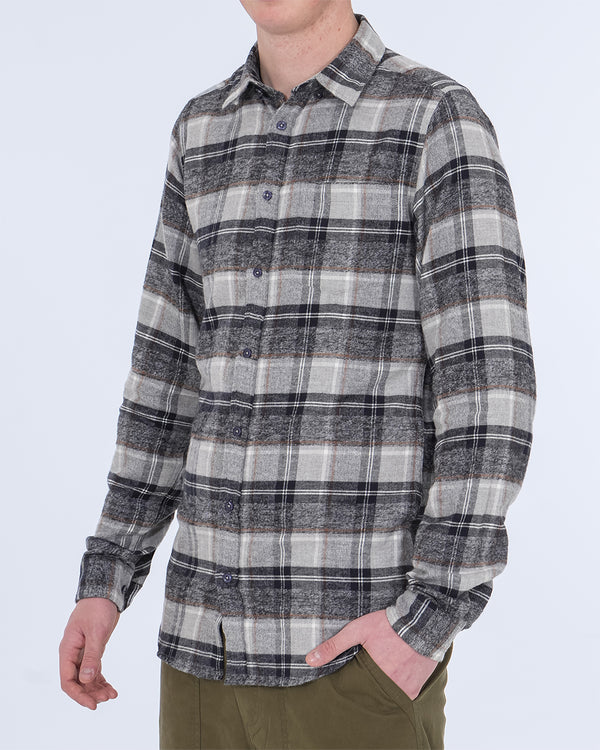 2t Extra Tall Slim Fit Long Sleeve Shirt (silver check)