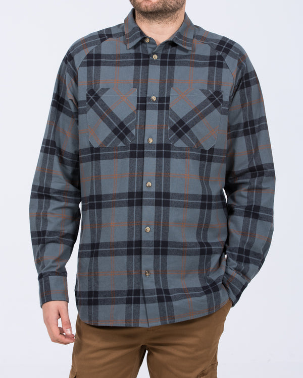 2t Bradley Tall Raglan Checked Shirt (blue)