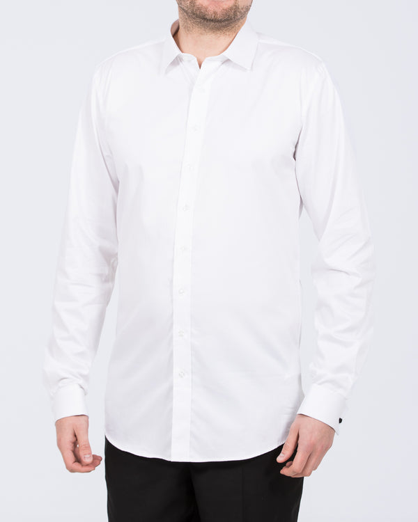 2t Craig Slim Fit Extra Tall Double Cuff Shirt (white)