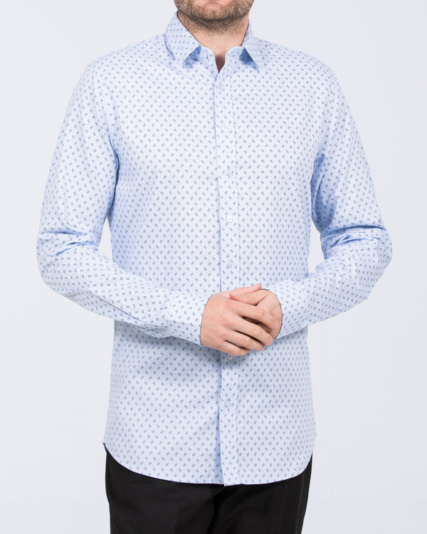 2t Slim Fit Extra Tall Formal Shirt (navy ditsy spot)