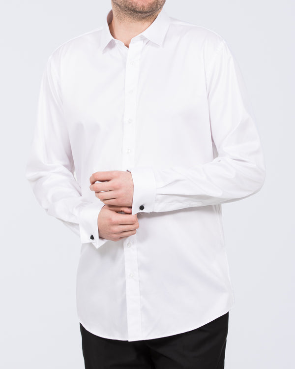 2t Gregor Regular Fit Extra Tall Double Cuff Shirt (white)