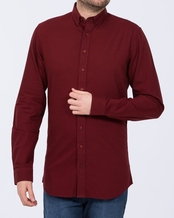 2t Logan Slim Fit Tall Oxford Shirt (burgundy)