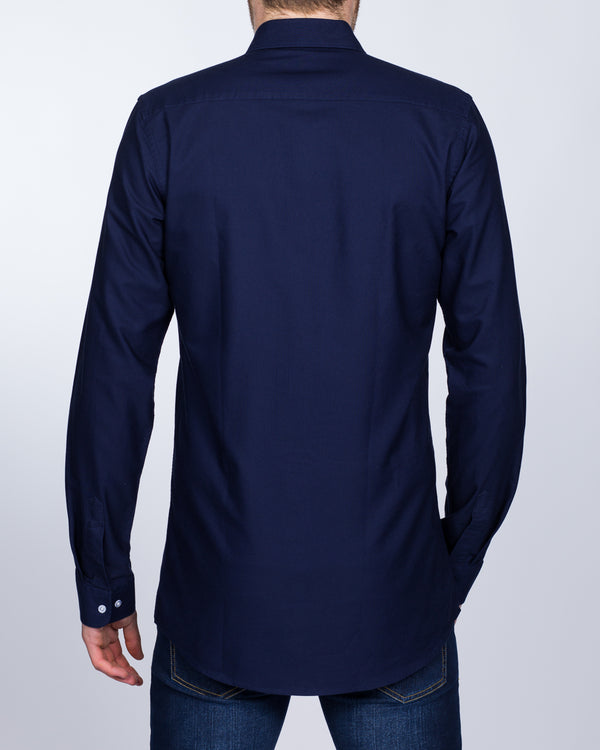 2t Slim Fit Long Sleeve Tall Shirt (dark blue)