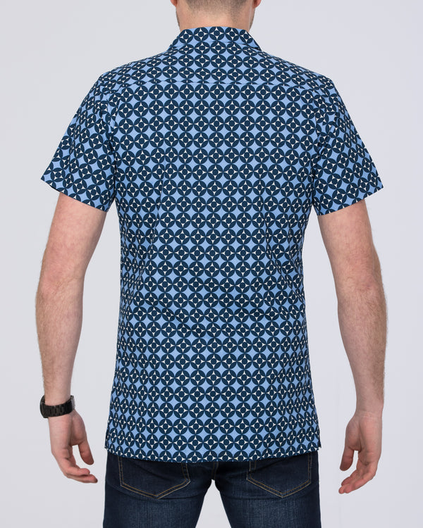 2t Slim Fit Tall Short Sleeve Revere Shirt (geometric)