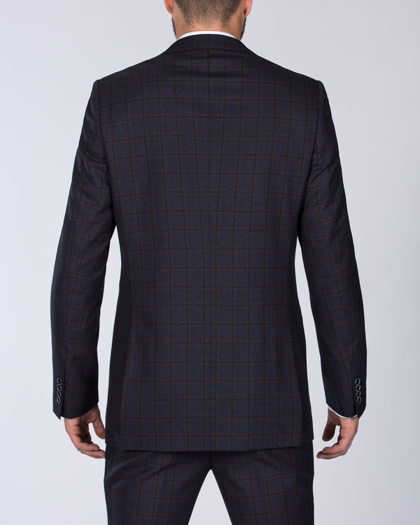 Skopes Slim Fit Tall Suit Jacket (navy/rust check)