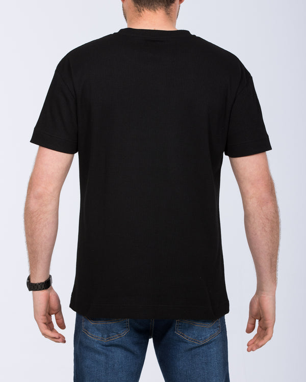 2t Tall Waffle Oversized T-Shirt (black)