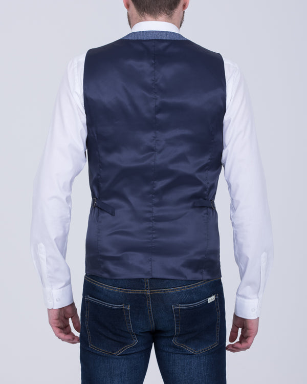 Skopes Slim Fit Tall Jude Waistcoat (blue herringbone)