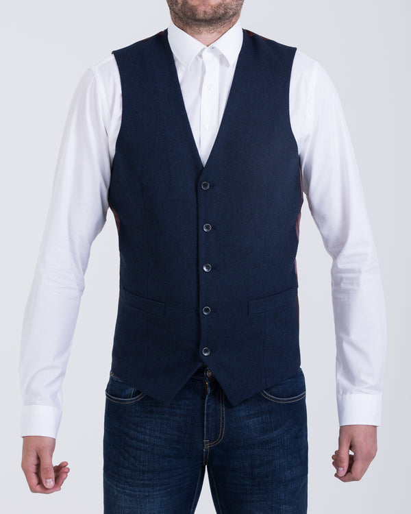 Skopes Ruthin Slim Fit Tall Waistcoat (navy tweed)